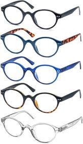 img 3 attached to 👓 Classic Comfort Reading Glasses 5 Pack for Women and Men - Lightweight, Flexible Spring Hinge Eyeglasses
