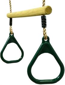 img 2 attached to HUAWELL Wooden Trapeze Plastic Rings Sports & Fitness