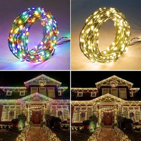 img 4 attached to 🎄 KAZOKU Christmas Outdoor String Lights - 11 Modes Warm White and Multicolor Lighting 380 LED 33ft Twinkle Lights, Waterproof Fairy String Lights for Outdoor Christmas Decorations