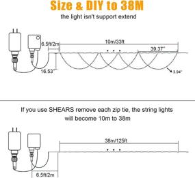 img 2 attached to 🎄 KAZOKU Christmas Outdoor String Lights - 11 Modes Warm White and Multicolor Lighting 380 LED 33ft Twinkle Lights, Waterproof Fairy String Lights for Outdoor Christmas Decorations