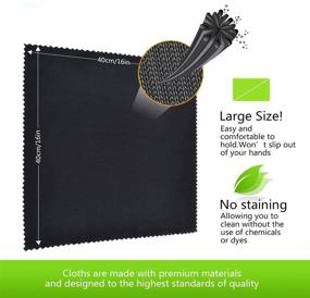 img 2 attached to 🧽 Large Pack of 6-16x16" Oversize Microfiber Cleaning Cloth Set - Lint Free Microfiber Cloths in Black & Grey for Screens, Lenses, Eyeglasses, Phones, and Delicate Surfaces