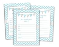 👶 50 blue boy baby shower invitations and envelopes - large size 5x7 for the perfect celebration! logo