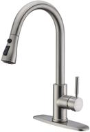 🚰 wewe brushed nickel pull out kitchen faucet, high arc single handle stainless steel sink faucet with pull down sprayer logo