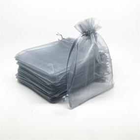 img 1 attached to 🎁 Stunning Silver Drawstring Organza Gift Candy Bags - ANSLEY SHOP, 100pcs, 4x5 Inches - Perfect Wedding Favors!