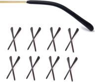 👓 anti-slip silicone eyeglass end tips - 8 pairs, replacement sock ear pieces for thin metal eyeglass legs (black) logo