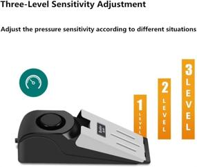 img 1 attached to 🚪 Усовершенствованный замок и защитный клинок Feixi, 2 в 1 портативная тревога о проникновении с сиреной на 120ДБ для дома и путешествий - половый дверной остановочник.