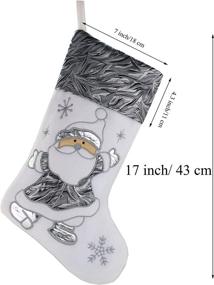 img 3 attached to 🎅 WEWILL Classic Christmas Stockings Set: Santa and Snowman Xmas Characters | 17 inch | Style 5 | Premium Quality