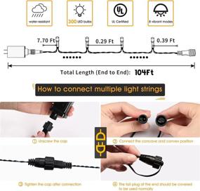 img 2 attached to 🎄 Bestalent Outdoor Christmas String Lights 300 LED 104ft UL 588 Safety Certified Indoor Mini Lights for Halloween Xmas Decoration in Warm White