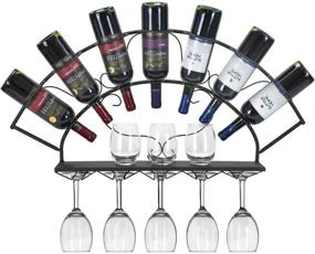 img 4 attached to 🍷 Sorbus Wall Mounted Wine Bottle Stemware Glass Rack in Bordeaux Chateau Style - Holds 7 Bottles - Elegant Storage for Kitchen, Dining Room, Bar, or Wine Cellar (Black)