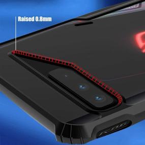 img 2 attached to 📱 ASUS ROG Phone 3 Case - Shockproof Armor Case with TPU Frame, Dust Cover, Clear PC Back, Air Trigger Compatible, and TG Screen Protector