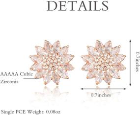 img 2 attached to 💎 Sparkling Crystal Flower Burst Stud Earrings - Hypoallergenic Sterling Silver CZ Rhinestone Daisy Sunflower Floral Cluster Jewelry for Bridal Wedding Party Prom Costume - Birthstone Birthday Gift