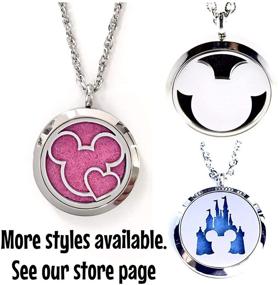 img 1 attached to 🐭 FIKA Mickey Mouse Essential Oils Necklace Pendant with Aromatherapy Air Freshener Locket and Included Pads