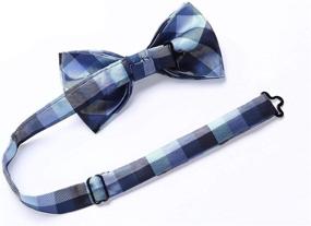 img 2 attached to 🎩 Men's Accessories: HISDERN Plaid Bow Ties for Men