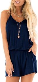 img 4 attached to 👗 REORIA Sleeveless Spaghetti Playsuits: Stylish Women's Jumpsuit for Clothing and Rompers & Overalls