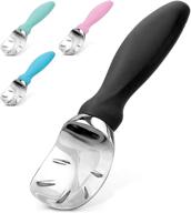 🍨 zulay ice cream scoop - soft easy grip handle - scooper with lid opener - heavy duty icecream scoop - non-slip handle - for soft & hard ice cream (black) logo