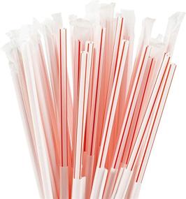 img 2 attached to DuraHome Classic Red & White Striped Plastic Straws - 1000 Pack, BPA Free Disposable Straight Straws, 8 inch Drinking Straw, Individually Wrapped, Restaurant Style, Bulk Set