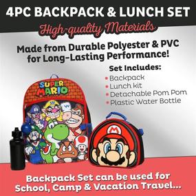 img 2 attached to 🍄 Ultimate Super Mario Licensed Backpack Lunch: Level up your style and lunchtime adventures!