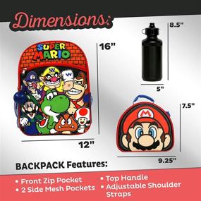 img 1 attached to 🍄 Ultimate Super Mario Licensed Backpack Lunch: Level up your style and lunchtime adventures!
