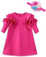 👗 baby princess dress party formal dress - girls short petal sleeve logo