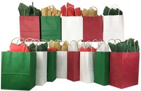 img 4 attached to 🎁 Pack of 13 Holiday Bags with Tissue Paper