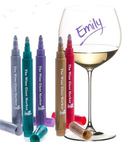 img 2 attached to 🍷 The Original Wine Glass Markers - Set of 5 Vibrant Wine Markers for Fun and Functional Wine Glass Charms