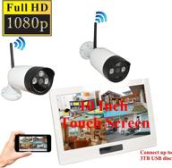 повышение безопасности дома с помощью 4ucam 1080p hd цифровой беспроводной системы камер: набор из 2 камер + сенсорный разделенный экран жк-монитор логотип