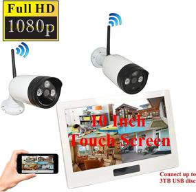 img 4 attached to Повышение безопасности дома с помощью 4UCam 1080P HD цифровой беспроводной системы камер: набор из 2 камер + сенсорный разделенный экран ЖК-монитор