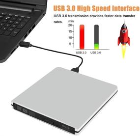 img 2 attached to 💿 High-Speed USB 3.0 External Blu-ray DVD Drive, 3D 4K Blu-Ray CD DVD Burner Player for Windows XP/7/8/10, MacOS, Linux, MacBook, Laptop, Desktop