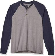 мужские футболки henley hanes heather с рукавом raglan логотип