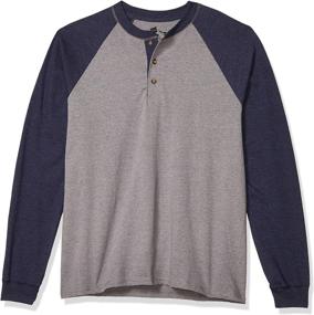 img 3 attached to Мужские футболки Henley Hanes Heather с рукавом Raglan