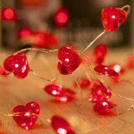 valentines day decor string lights red love heart shape twinkle fairy lights 10ft 40leds holiday lighting decoration with remote control and battery box for diy wedding indoor outdoor party логотип