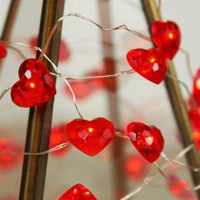 img 3 attached to Valentines Day Decor String Lights Red Love Heart Shape Twinkle Fairy Lights 10FT 40LEDs Holiday Lighting Decoration With Remote Control And Battery Box For DIY Wedding Indoor Outdoor Party