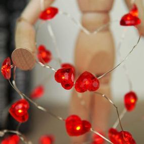 img 2 attached to Valentines Day Decor String Lights Red Love Heart Shape Twinkle Fairy Lights 10FT 40LEDs Holiday Lighting Decoration With Remote Control And Battery Box For DIY Wedding Indoor Outdoor Party