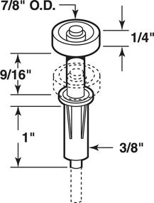 img 1 attached to 🚪 Slide-Co 161515 Bi-Fold Closet Door Top Guide Wheel, 7/8 in., Plastic, Pack of 2 - Compatible with Acme, Stanley, Kenna Frame & Others