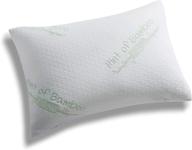 bamboo shredded memory foam bed pillow - cooling removable cover with zipper - breathable case - ideal for side sleepers - queen size (1-pack) logo