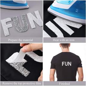 img 1 attached to 👗 Decorative Rhinestone Alphabet Stickers for Clothing