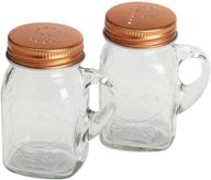 🧂 olde thompson copper lid mason jar salt and pepper shaker set - model 3771-03 logo