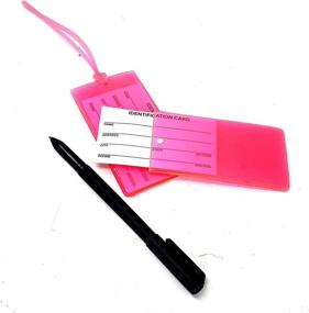 img 2 attached to 4 Neon Pink Luggage Tags - Made In USA