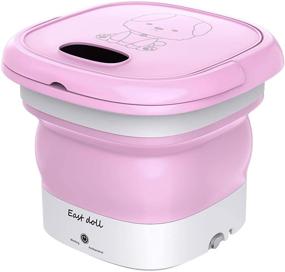 img 4 attached to 👶 Portable Washing Machine for Baby Clothes and Small Items, Foldable Mini Washer for Apartment, Dorm, Camping, and Traveling - Pink, First Generation