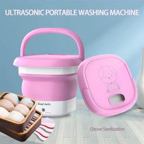 img 2 attached to 👶 Portable Washing Machine for Baby Clothes and Small Items, Foldable Mini Washer for Apartment, Dorm, Camping, and Traveling - Pink, First Generation