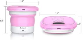 img 3 attached to 👶 Portable Washing Machine for Baby Clothes and Small Items, Foldable Mini Washer for Apartment, Dorm, Camping, and Traveling - Pink, First Generation