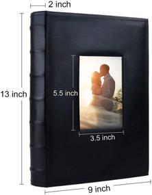 img 3 attached to 📷 Large Capacity Leather Cover Photo Album, Vienrose - Holds 300 4x6 Photos with Memo Area for Wedding, Family, Baby, and Vacation Pictures