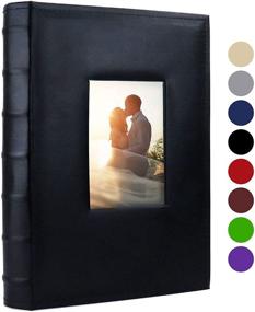 img 4 attached to 📷 Large Capacity Leather Cover Photo Album, Vienrose - Holds 300 4x6 Photos with Memo Area for Wedding, Family, Baby, and Vacation Pictures