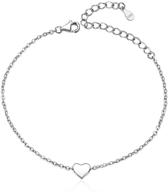 🌟 chicsilver personalized sterling silver bracelet: tiny heart, star, moon, dot, or lotus design for women and teen girls - dainty link chain in silver/gold/rose gold (with gift box) logo