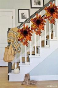 img 2 attached to 🍁 LSKYTOP Fall Harvest Swag: 12-inch Decorative Swag with Sunflowers, Maple Leaves, Berries - Ideal for Door & Wall Decor, Holiday Ornaments