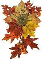 🍁 lskytop fall harvest swag: 12-inch decorative swag with sunflowers, maple leaves, berries - ideal for door & wall decor, holiday ornaments logo