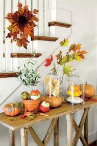 img 1 attached to 🍁 LSKYTOP Fall Harvest Swag: 12-inch Decorative Swag with Sunflowers, Maple Leaves, Berries - Ideal for Door & Wall Decor, Holiday Ornaments