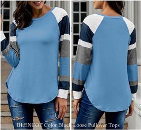 img 1 attached to 👚 BLENCOT Women's Lightweight Color Block Tunic Shirts, Short and Long Sleeves, Loose Fit Tops