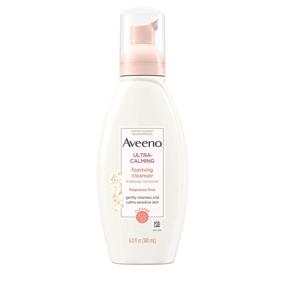 img 4 attached to 🧴 Aveeno Ultra-Calming Foaming Cleanser & Makeup Remover: Facial Cleanser with Calming Feverfew for Dry & Sensitive Skin, Hypoallergenic, Fragrance-Free & Non-Comedogenic, Unscented - 6 Fl Oz