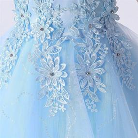 img 2 attached to 👗 Stunning Girls’ Tulle Dresses 7-16: Floral Lace Pageant, Wedding, Party & Dance Gowns